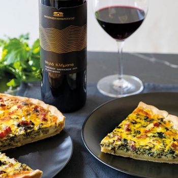 Quiche με άγριες λαψάνες και ποσυρτή