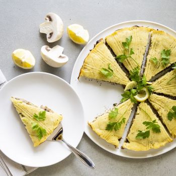 Vegan πίτα με μανιτάρια