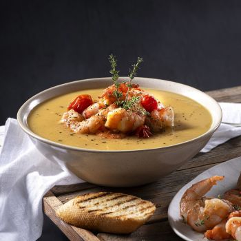 Κολοκυθόσουπα με γαρίδες