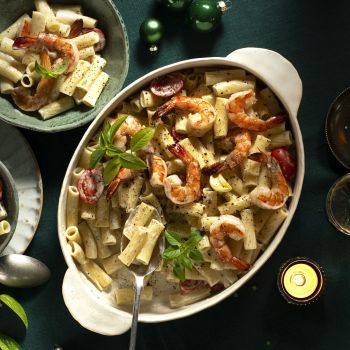 Μακαρόνια με γαρίδες στον φούρνο