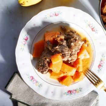 Μοσχαράκι με κολοκύθα στην κατσαρόλα