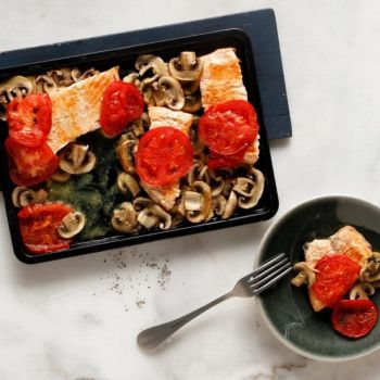 Σολομός με μανιτάρια